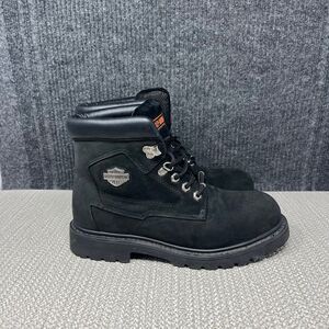 Harley-Davidson Badlands Motorcycle Moto Boots Black Leather Lace Up Mens 9 US
